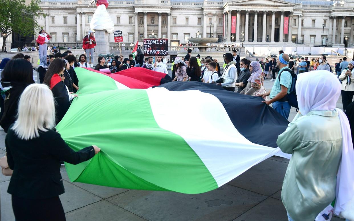 Last month the group organised pro-Palestine protests in London  - PA