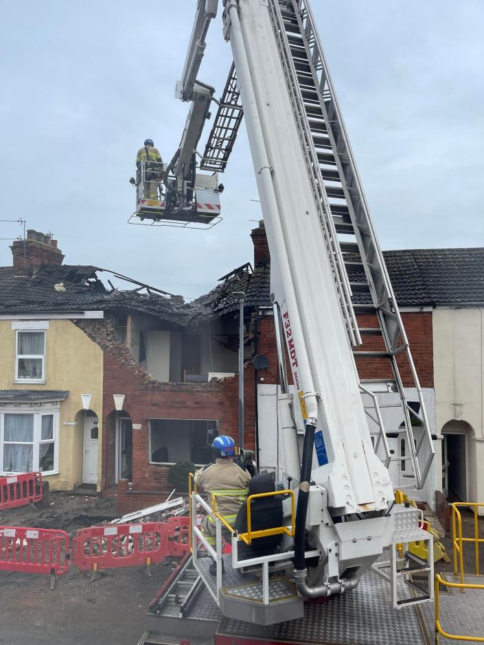 A house has been left in ruins following reports of a 