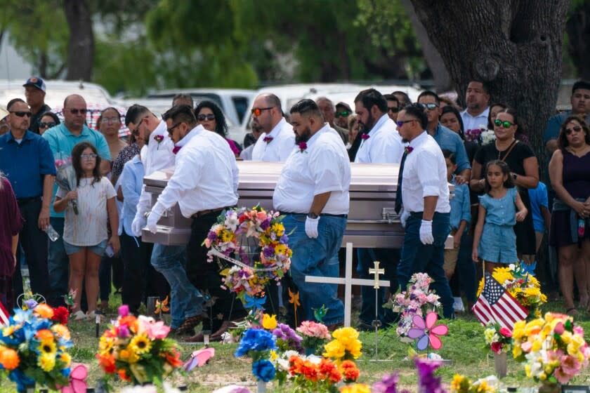 Pallbearers carry the casket of Amerie Jo Garza to her burial site in Uvalde, Texas, Tuesday, May 31, 2022.