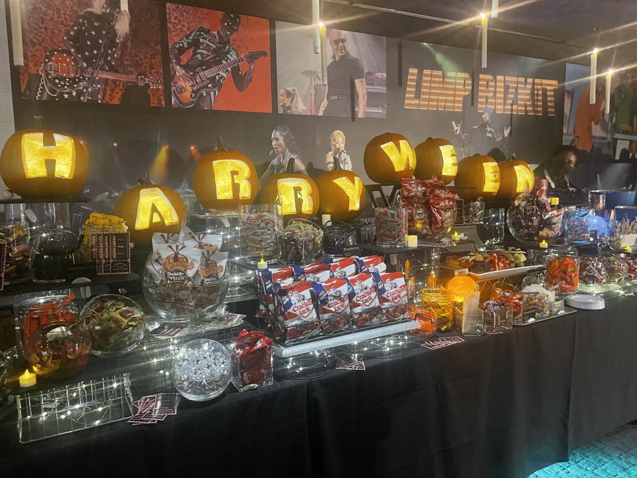 "Harryween" night decorations at the Forum Club in Los Angeles, Oct. 31, 2022. (Photos: Lyndsey Parker)