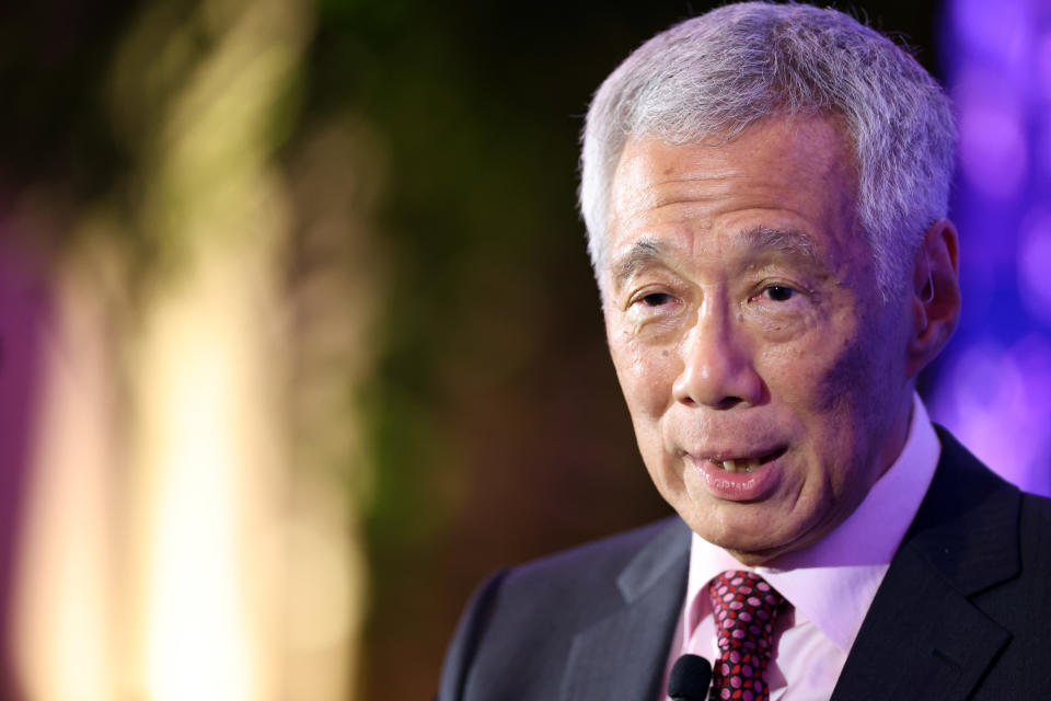 Lee Hsien Loong, Singapore's prime minister, speaks during an interview at the Bloomberg New Economy Gala Dinner in Singapore, on Wednesday, Nov. 8, 2023. 