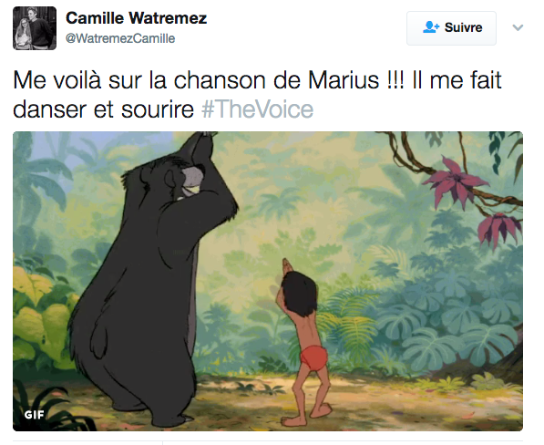 <p>L’originalité du choix de la chanson du Livre de la jungle vaut à Marius d’être repêché par M.Pokora. </p>