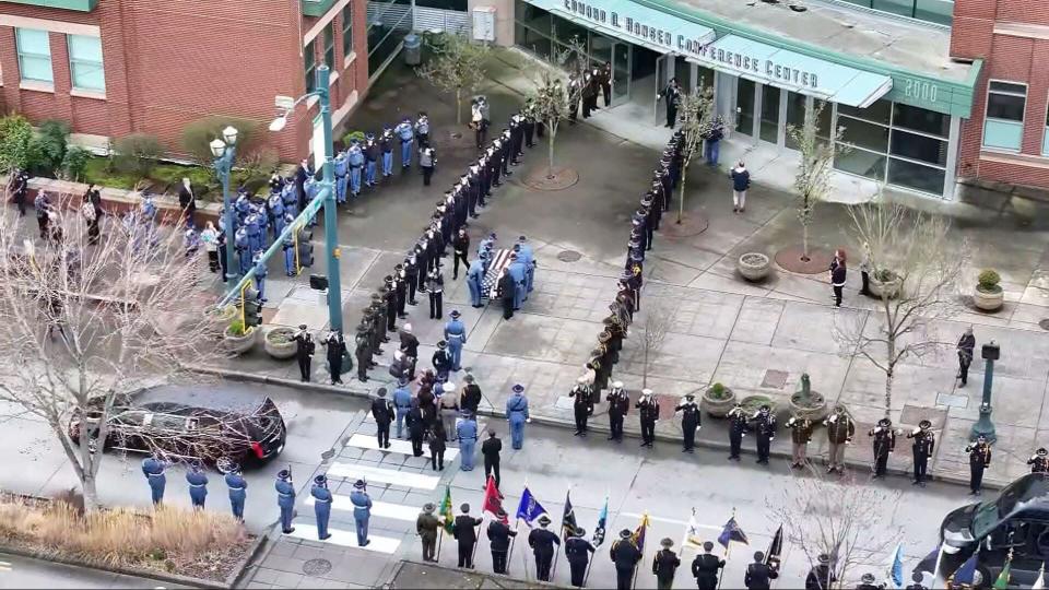 Procession for fallen Trooper Christopher Gadd.