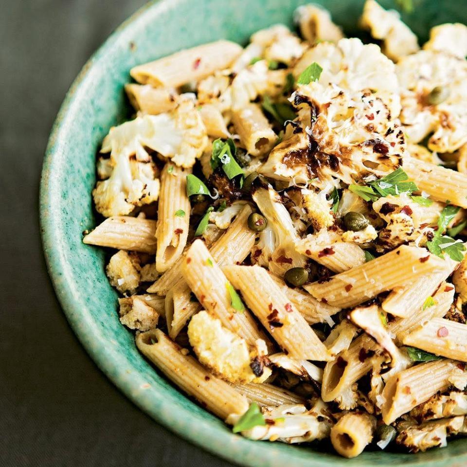 Whole Wheat Penne With Spicy Roasted Cauliflower