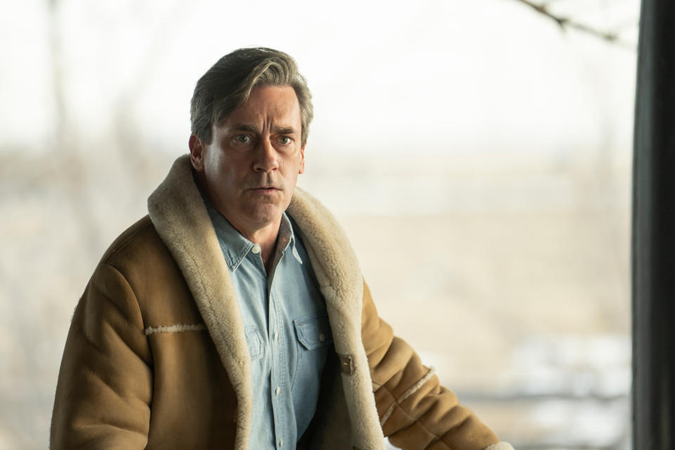 "FARGO" -- "Bisquik" -- Year 5, Episode 10 (Airs Jan 16)  Pictured:  Jon Hamm as Roy Tillman.  CR: Michelle Faye/FX