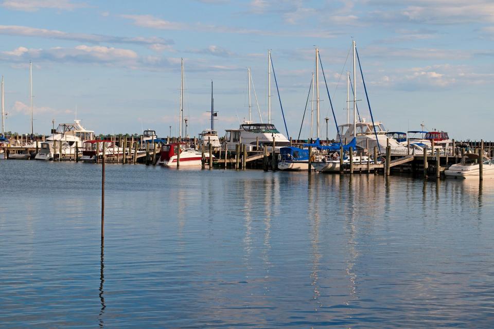 Boats in Marina at Tawas, Michigan