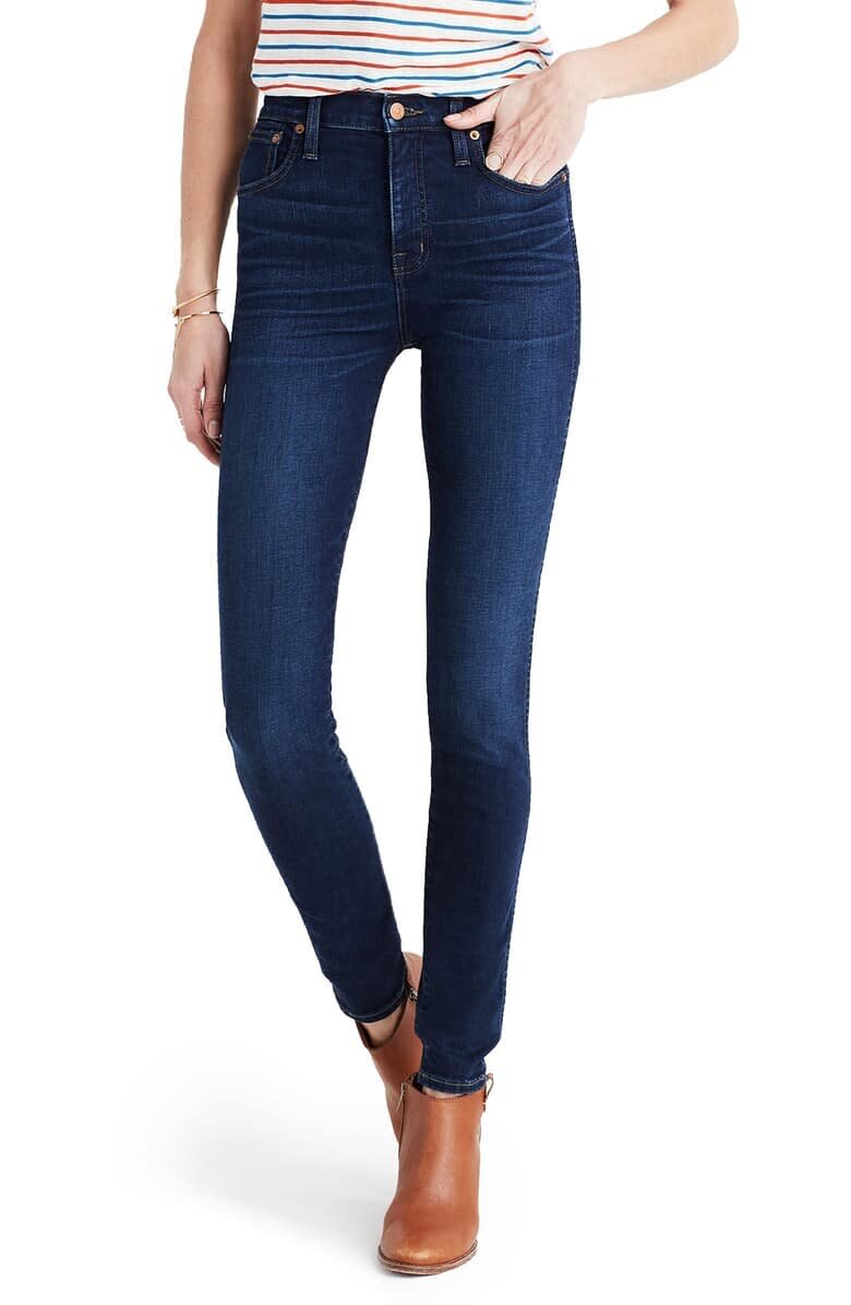 <strong>The Verdict:</strong> <a href="https://fave.co/2Gurvxz" target="_blank" rel="noopener noreferrer">Madewell's 10-inch High Rise Skinny Jeans</a><br /><strong>The Reviews</strong>: 281 reviews, 4.4-star rating<br /><strong>Sizes and Fits</strong>: 23 to 37, Petite, Regular, Tall, Taller<br /> Find them at <a href="https://fave.co/2Gurvxz" target="_blank" rel="noopener noreferrer">Madewell</a>
