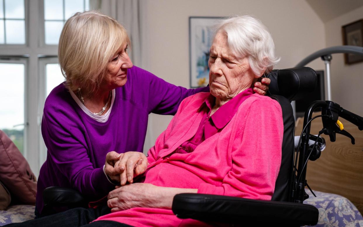 Gill Snode with her mother Jean Jarvis, whose Continuing Healthcare funding was removed by Croydon Clinical Commissioning Group - John Nguyen