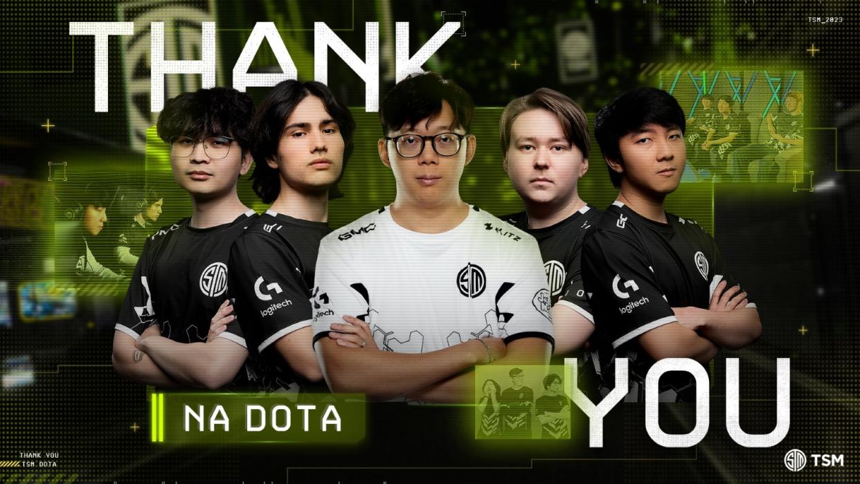 TSM has parted ways with its North American Dota 2 roster as part of a departure from the North American Dota 2 esports scene. (Photo: TSM)