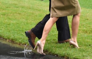 A detail shot of Melania Trump's shoes on Saturday