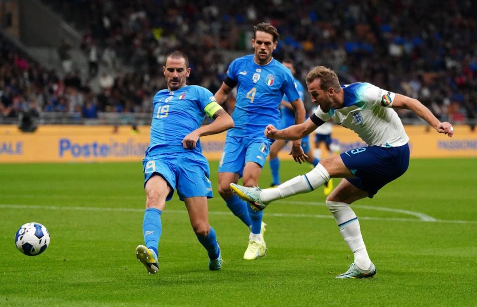 Harry Kane (right) drew a blank against Italy (Nick Potts/PA). (PA Wire)