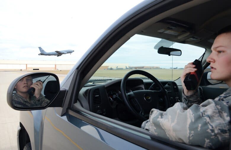 Airman 1st Class Dannion Phillips at Tinker Air Force Base in Oklahoma in 2018, the same year he joined Identity Evropa. (Photo: Air Force/Kelly White)