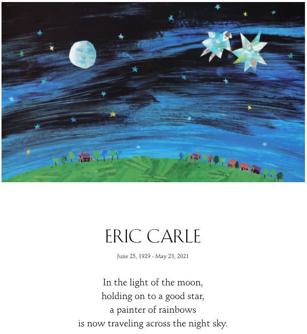 Carle's family announced his death with a tribute on his website. (Photo: Family of Bobbi and Eric Carle)