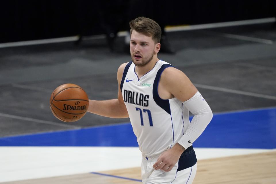 Luka Doncic。 (AP Photo/Tony Gutierrez)