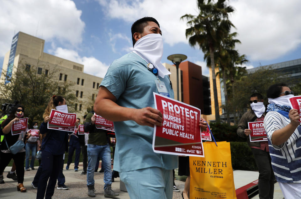 Image: Nurses' protest in Orange, Calif. (Mario Tama / Getty Images)