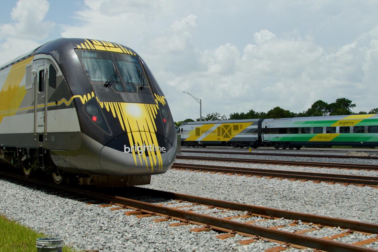 Brightline Green and Pink Trains Arrive, Orlando