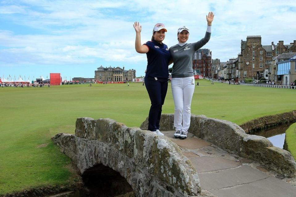 Inbee Park (left) and So Yeon Ryu at the Old Course at St Andrews in 2013.