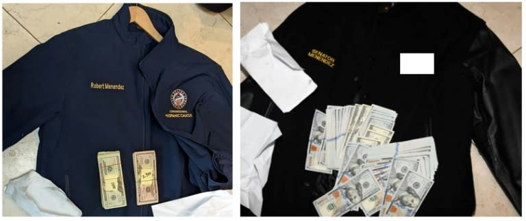 Cash allegedly paid as bribes was found in envelopes tucked into jackets of US Senator Robert Menendez in his New Jersey home (Jose ROMERO)
