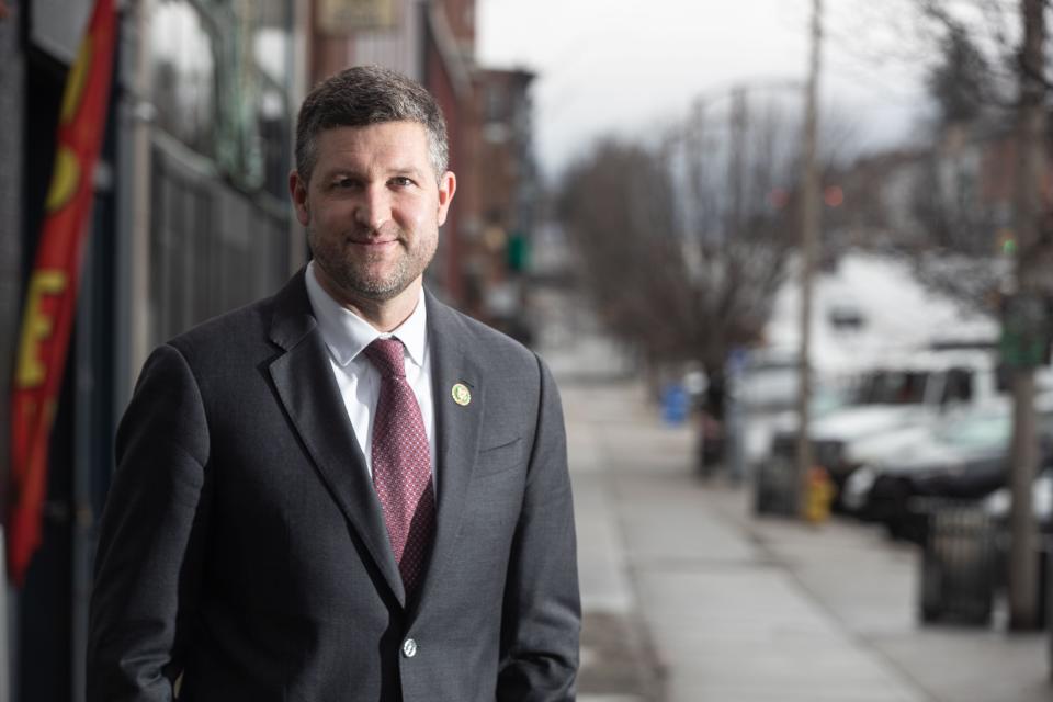 Rep. Pat Ryan of the 18th C.D. in New York, photographed in downtown Newburgh Jan. 12, 2023.