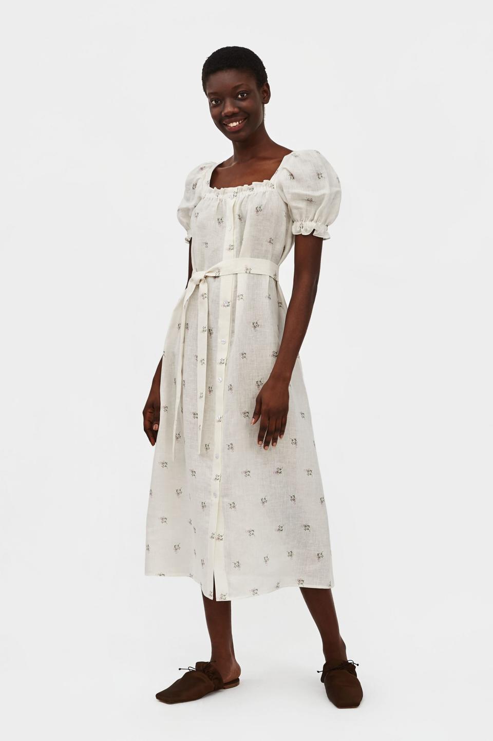 Get <a href="https://the-sleeper.com/en/product/sleeper-brigitte-flower-print-maxi-dress/" target="_blank" rel="noopener noreferrer">the Sleeper maxi "Brigitte" dress for $290 </a>