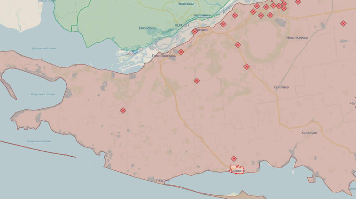 Occupied part of Kherson Oblast. Screenshot: DeepStateMap