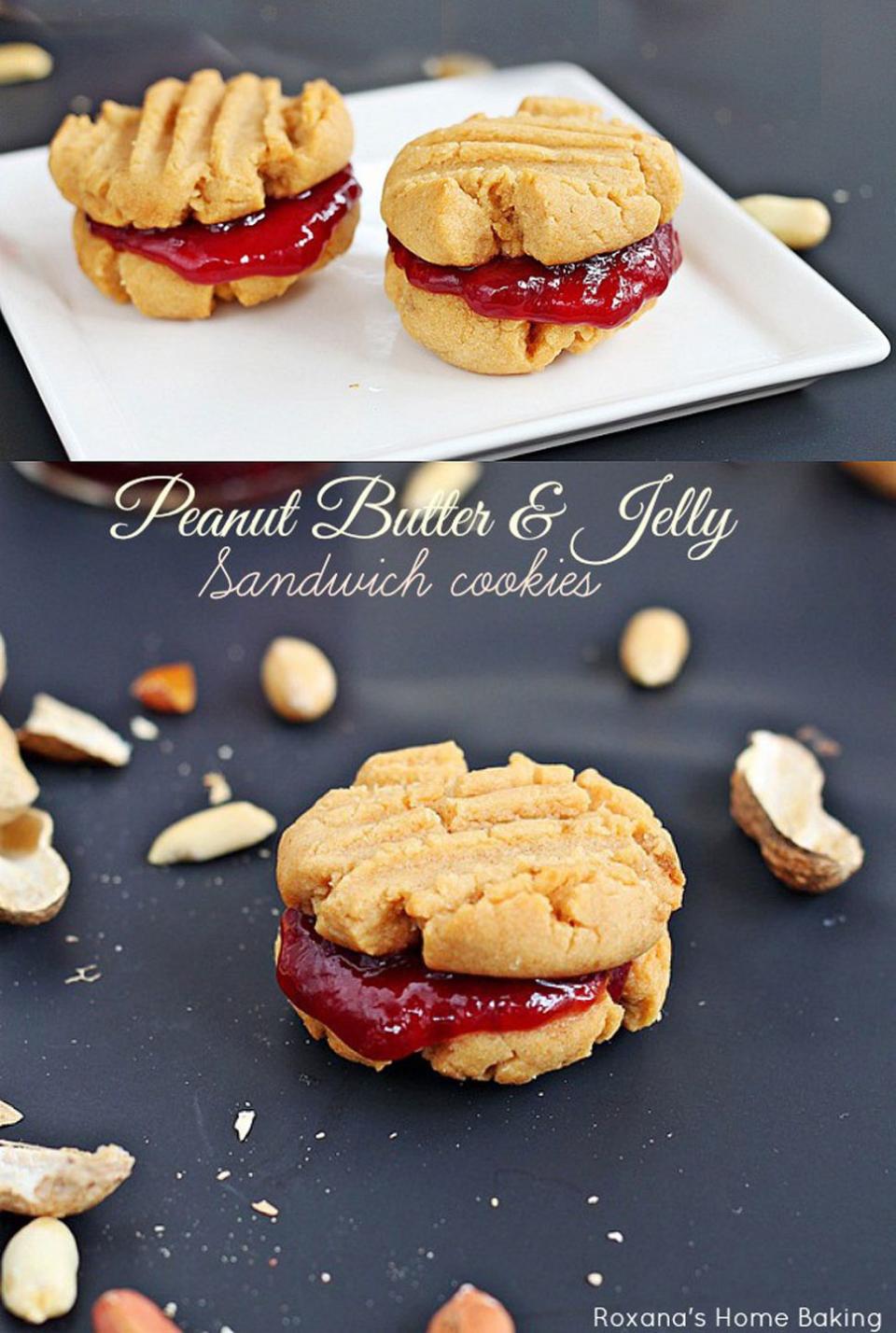 <p>Turn the classic sandwich into a cookie with these bite-sized treats. </p><p><strong>Get the recipe at <a rel="nofollow noopener" href="http://roxanashomebaking.com/peanut-butter-and-jelly-sandwich-cookies-recipe/" target="_blank" data-ylk="slk:Roxana's Home Baking;elm:context_link;itc:0;sec:content-canvas" class="link ">Roxana's Home Baking</a>.</strong></p>