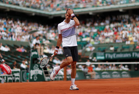 Tennis - French Open - Roland Garros, Paris, France - 29/5/17 Serbia's Novak Djokovic during his first round match against Spain's Marcel Granollers Reuters / Gonzalo Fuentes