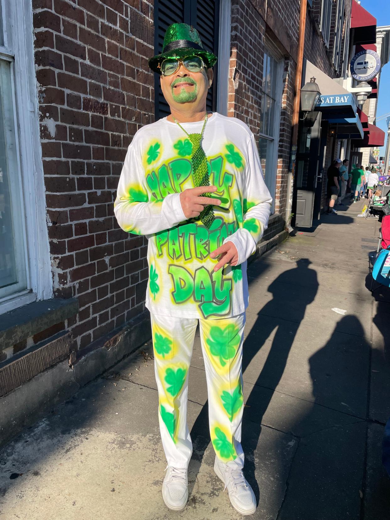 Savannah resident Efrain Arcoho was feeling great and looking fresh as he stood along Bay Street Thursday morning.