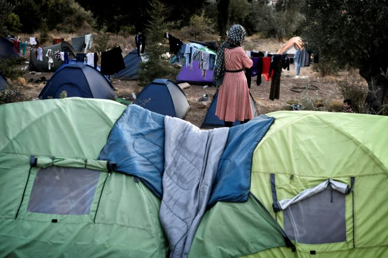 Nearly 300 Syrians, Iraqis, Afghans and Africans from various countries live in this improvised camp located on the Greek island of Samos