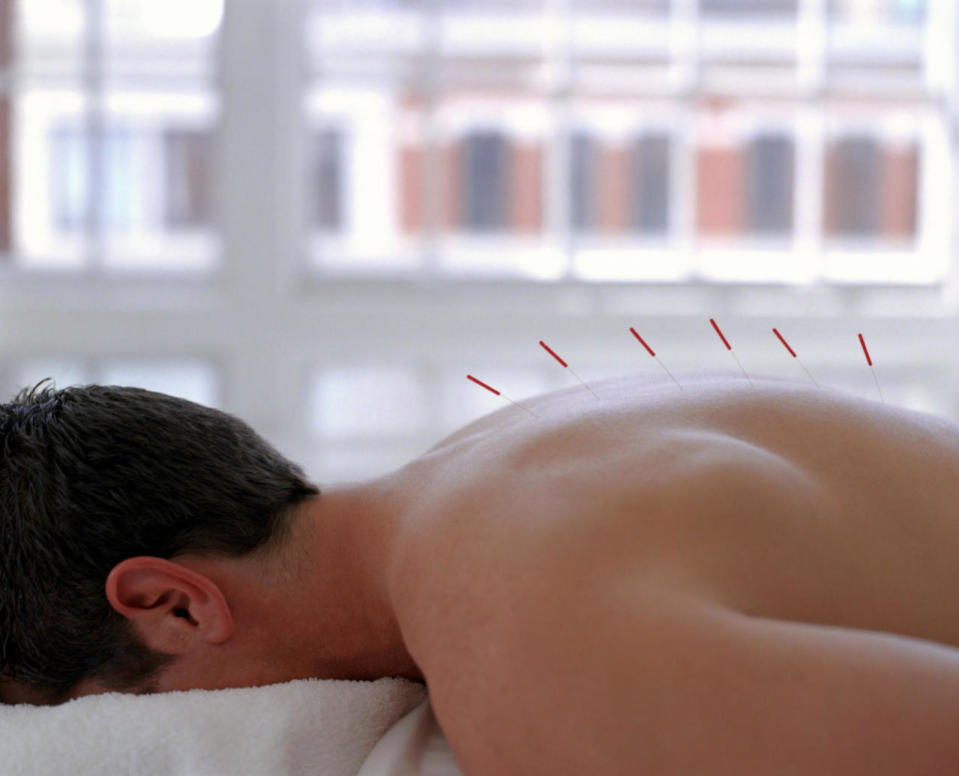 Give acupunctures a shot. “Acupuncture helps circulation and moves defensive energy in the body,” Lam says.