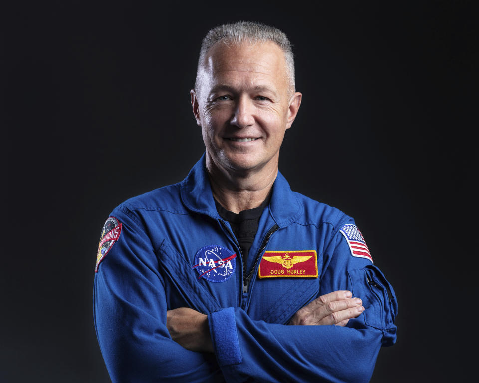 This undated photo made available by SpaceX shows NASA astronaut Doug Hurley at SpaceX headquarters in Hawthorne, Calif. (SpaceX via AP)