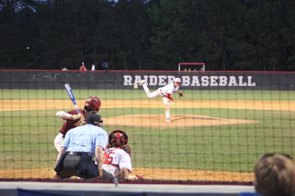 Daegan Strickland of Savannah Christian delivers a pitch in a playoff win over Hebron Christian on Wednesday.