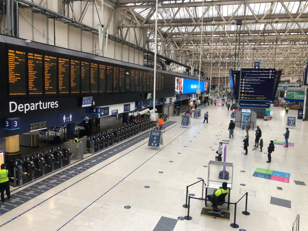 Missing persons: Waterloo station, normally the busiest transport terminal in Europe (Simon Calder)