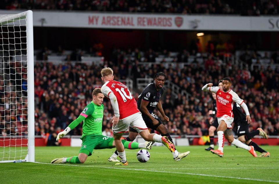 Emile Smith Rowe impressed in Bukayo Saka’s absence (Arsenal FC via Getty Images)