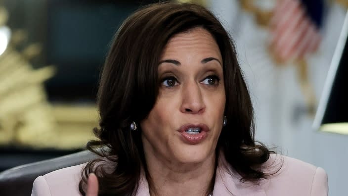 Vice President Kamala Harris delivers remarks at the start of a roundtable discussion on voting rights for people living with disabilities in her ceremonial office in the Eisenhower Executive Office Building earlier this month in Washington, D.C. (Photo by Chip Somodevilla/Getty Images)