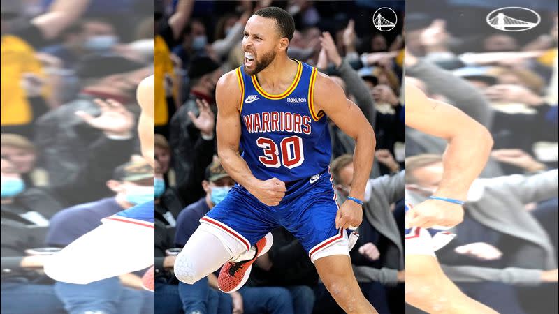 柯瑞（Stephen Curry）的存在雖然對勇士來說很幸福，但同時也是勇士高層在做任何決定前的巨大壓力。（圖／翻攝自勇士推特）