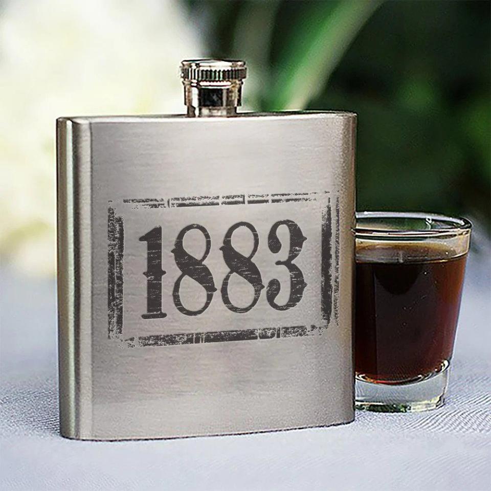 <p><a href="https://yellowstonetvshop.com/products/yellowstone-1883-logo-stainless-steel-flask" rel="nofollow noopener" target="_blank" data-ylk="slk:Shop Now;elm:context_link;itc:0;sec:content-canvas" class="link ">Shop Now</a></p><p>1883 Stainless Steel Flask</p><p>yellowstonetvshop.com</p><p>$34.95</p><span class="copyright">Yellowstone TV Shop</span>