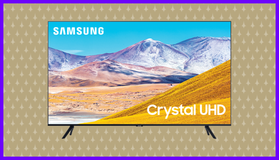 Save a whopping 57 percent on this Samsung Ultra HD LED Smart TV--tedious beige wallpaper not included. (Photo: Walmart)