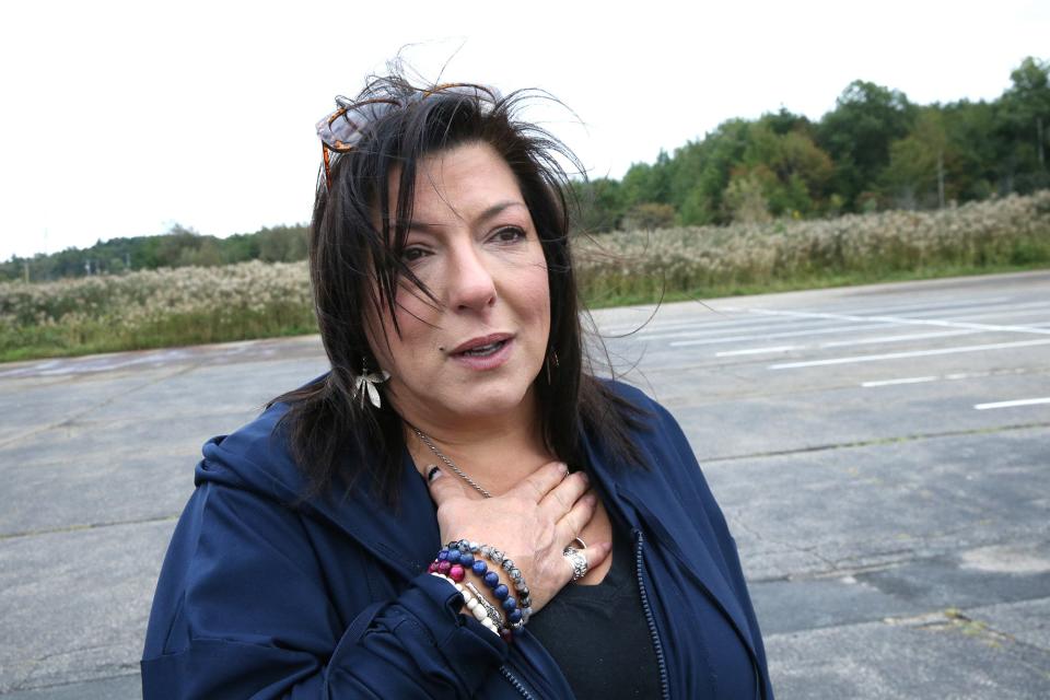 Jessica Edom-Zajac holds her husband Jeff close to her heart as she speaks lovingly about their time together Tuesday, Sept. 26, 2023. The two were riding a motorcycle in front of The Brook Casino in Seabrook when her husband was killed in a collision with a car Saturday, Nov. 5, 2022.