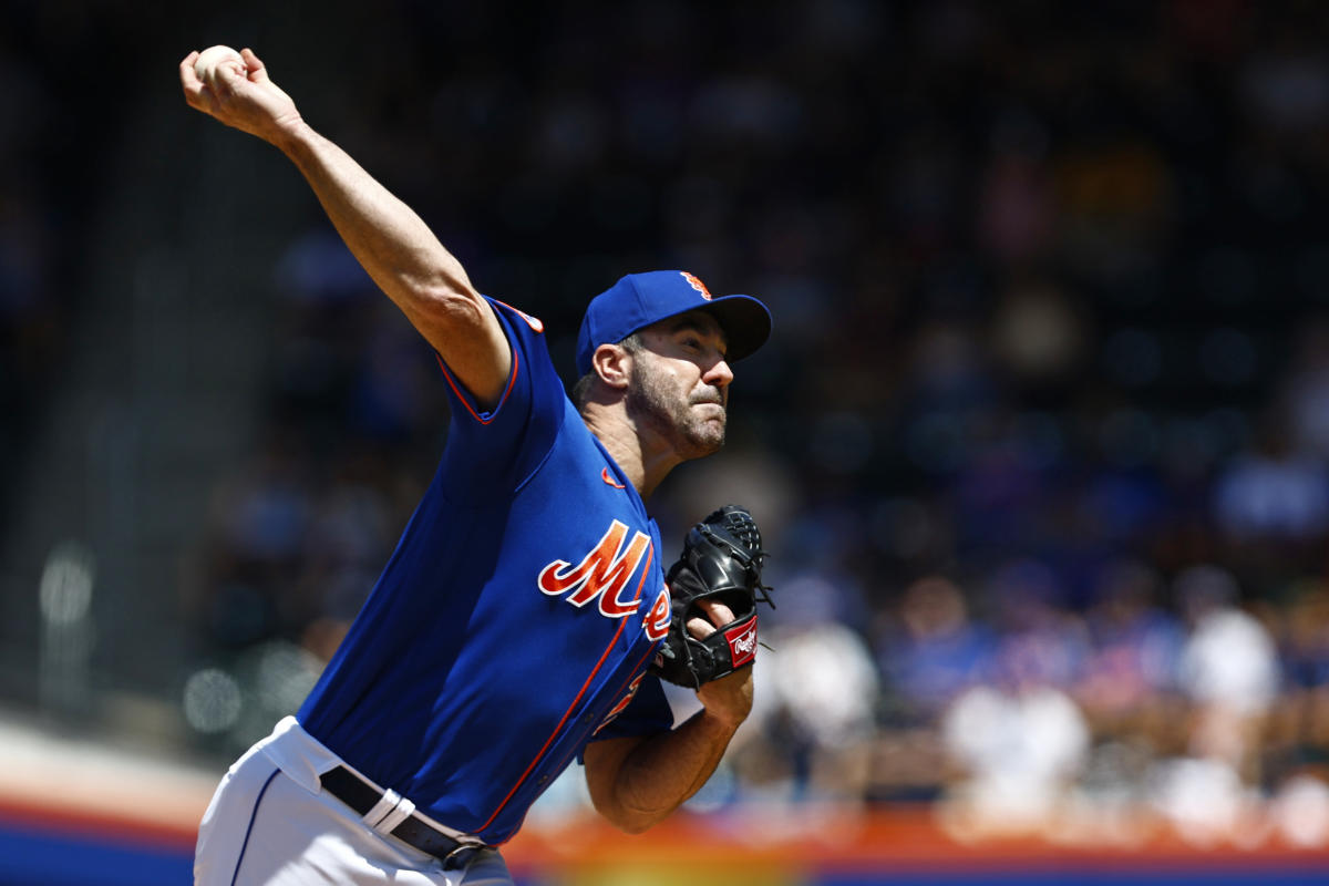 Justin Verlander of the New York Mets in action against the Los News  Photo - Getty Images