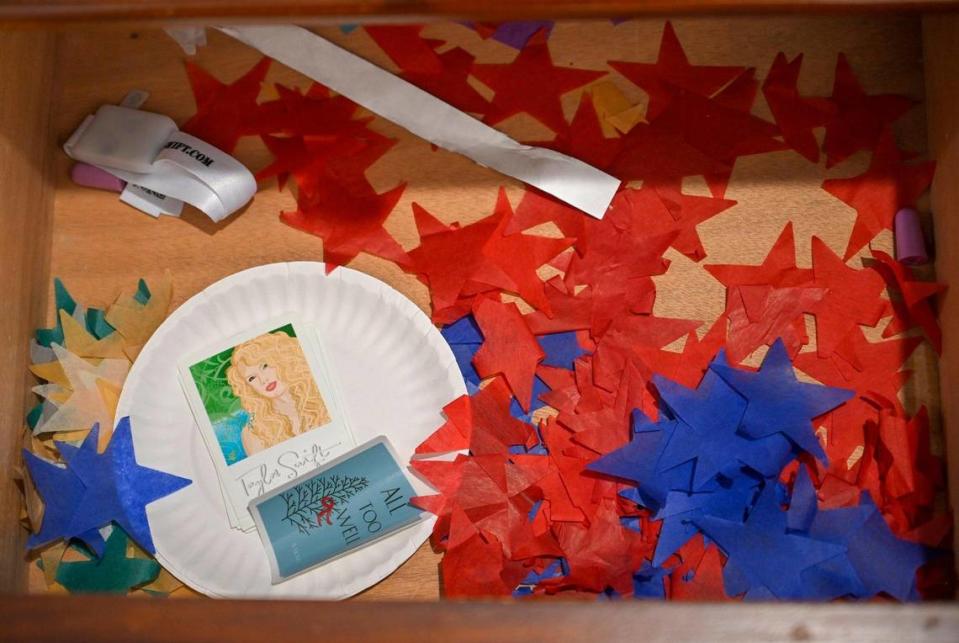 Devoted Swifties like Alexis Greenberg collect confetti that rains down on concert crowds.
