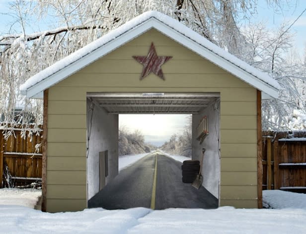 Ultra-realistic garage door art