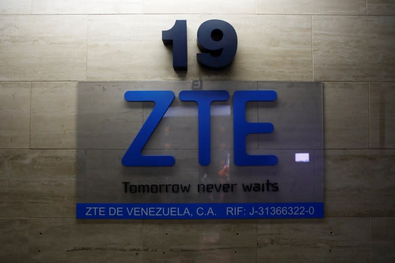 China's ZTE Corp logo is seen at its offices in Caracas