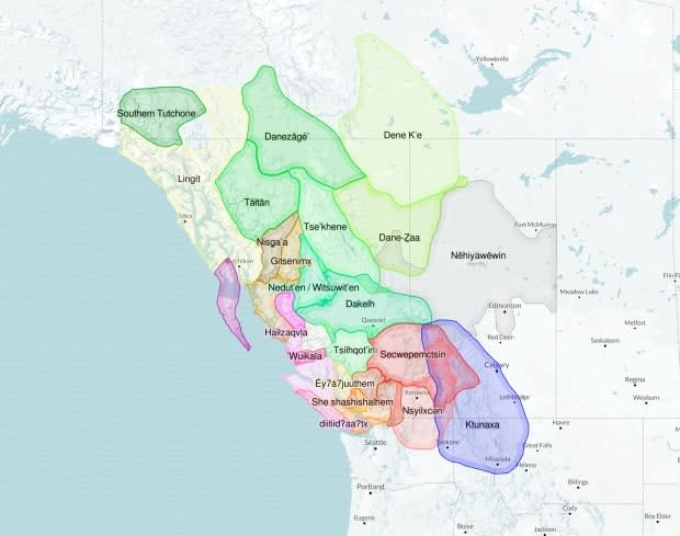 An online, interactive map developed by the First Peoples' Cultural Council showcases language, art and culture from First Nations around B.C. (Submitted by Emmy McMillan - image credit)