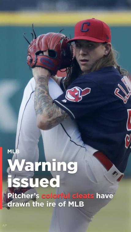 Indians pitcher's cleats draw warning letter from MLB