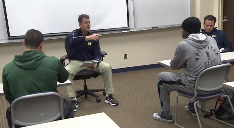 Jim Harbaugh, Bryce Petty, and Jameis Winston