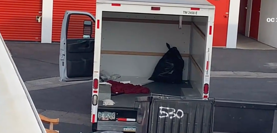 The woman's body was found in this U-Haul truck, southwest of LA. Source: ABC News US