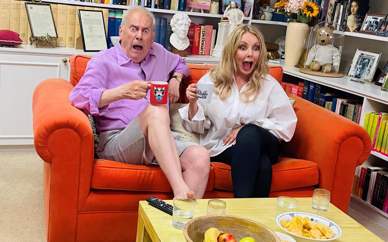 Brandreth with Carol Vorderman on Celebrity Gogglebox