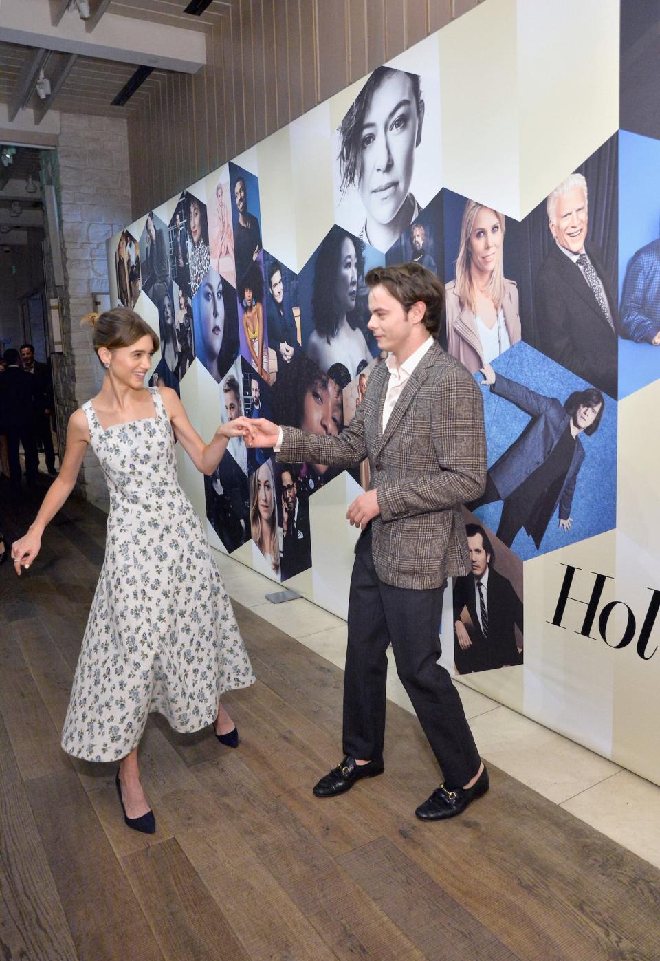 Natalia Dyer and Charlie Heaton at an Emmys event in California on September 14, 2018.