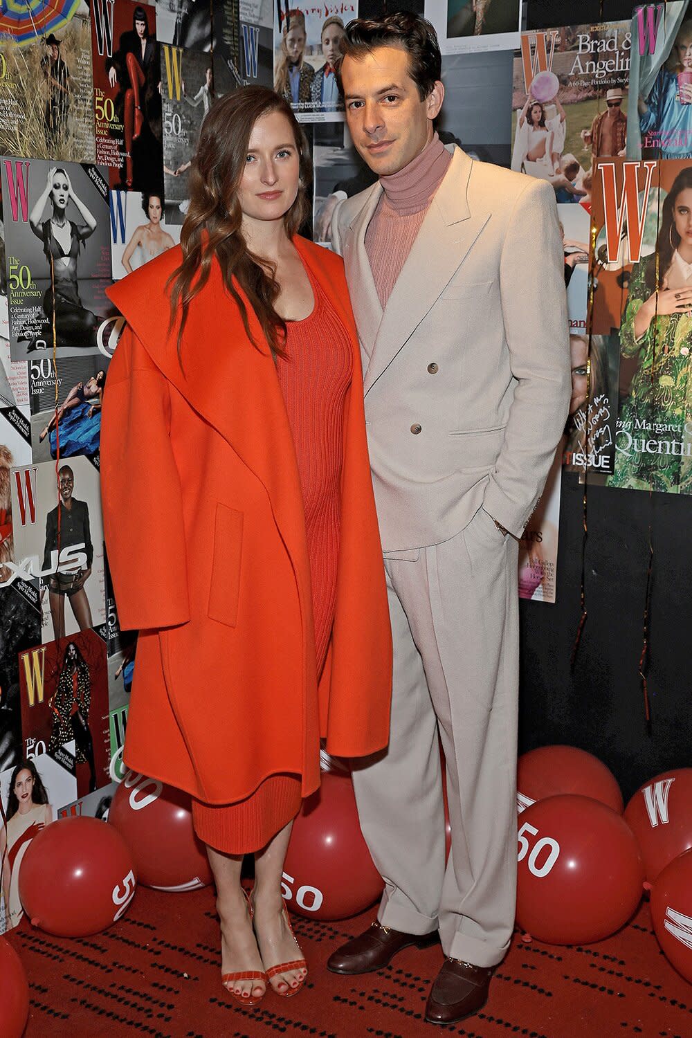 Grace Gummer and Mark Ronson attend W Magazine 50th Anniversary presented By Lexus at Shun Lee on October 12, 2022 in New York City.